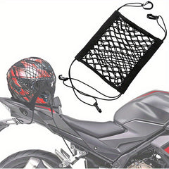 Motorcycle Helmet Storage Elastic Bungee Net with 4 Hooks
