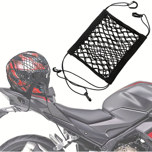 Motorcycle Helmet Storage Elastic Bungee Net with 4 Hooks