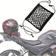 Motorcycle Helmet Storage Elastic Bungee Net with 4 Hooks