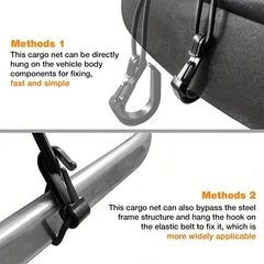Motorcycle Helmet Storage Elastic Bungee Net with 4 Hooks
