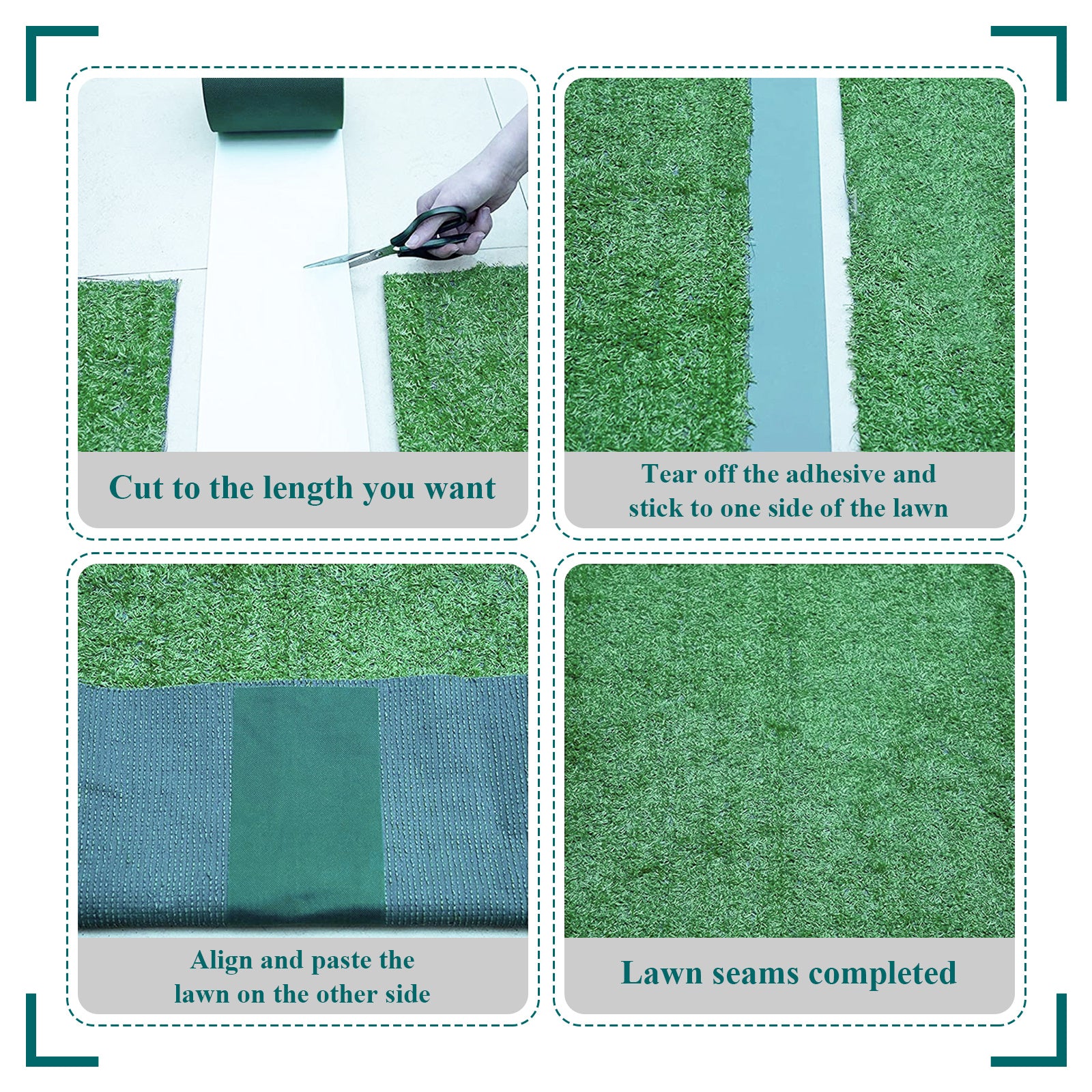Green Grass Sewing Tape Lawn Tape Grass Carpet Self Adhesive Grass