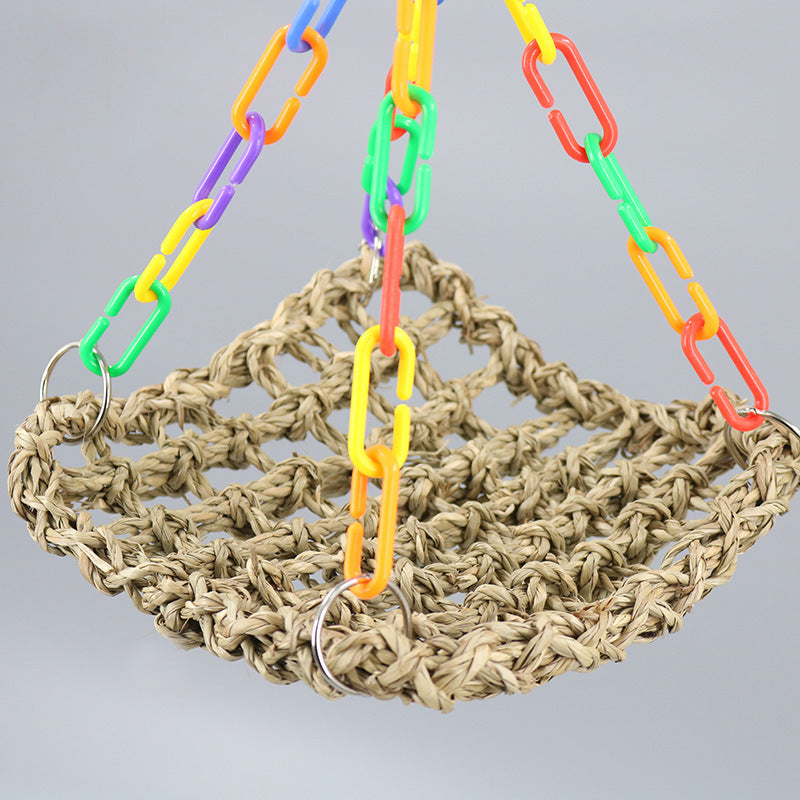 Pet Hanging Toy Bird Chew Toy Parrot Cage Hammock Swing