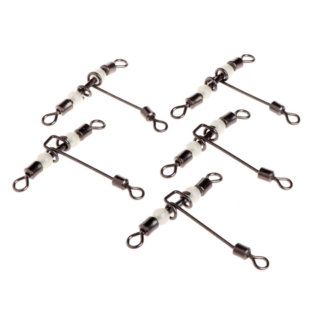 5pcs T Shape 3 Way Fishing Swivels with Luminous Beads