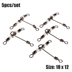 5pcs T Shape 3 Way Fishing Swivels with Luminous Beads