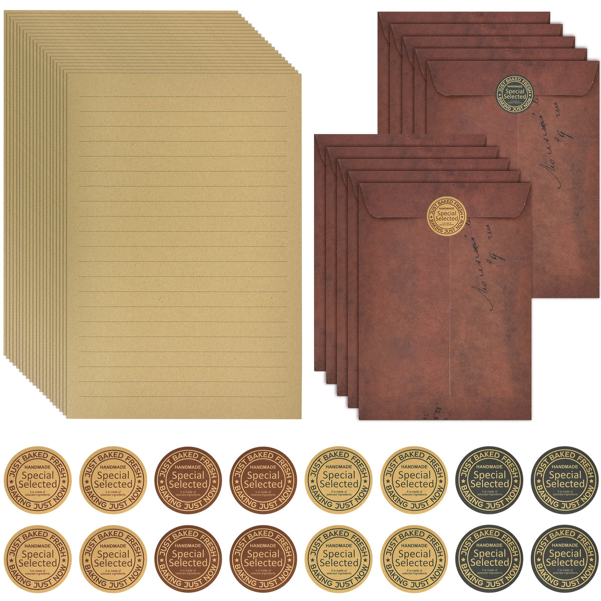 Vintage Letter Head & Envelopes Set, 32 Sheets A5 Lined