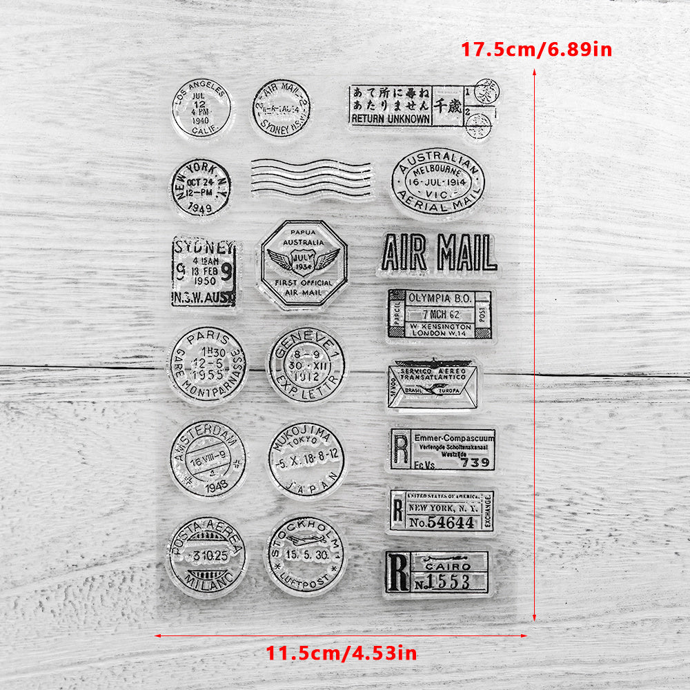 1pc Retro Postcard Stamp Clear Stamps DIY Scrapbooking Decorative Card Making