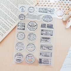 1pc Retro Postcard Stamp Clear Stamps DIY Scrapbooking Decorative Card Making