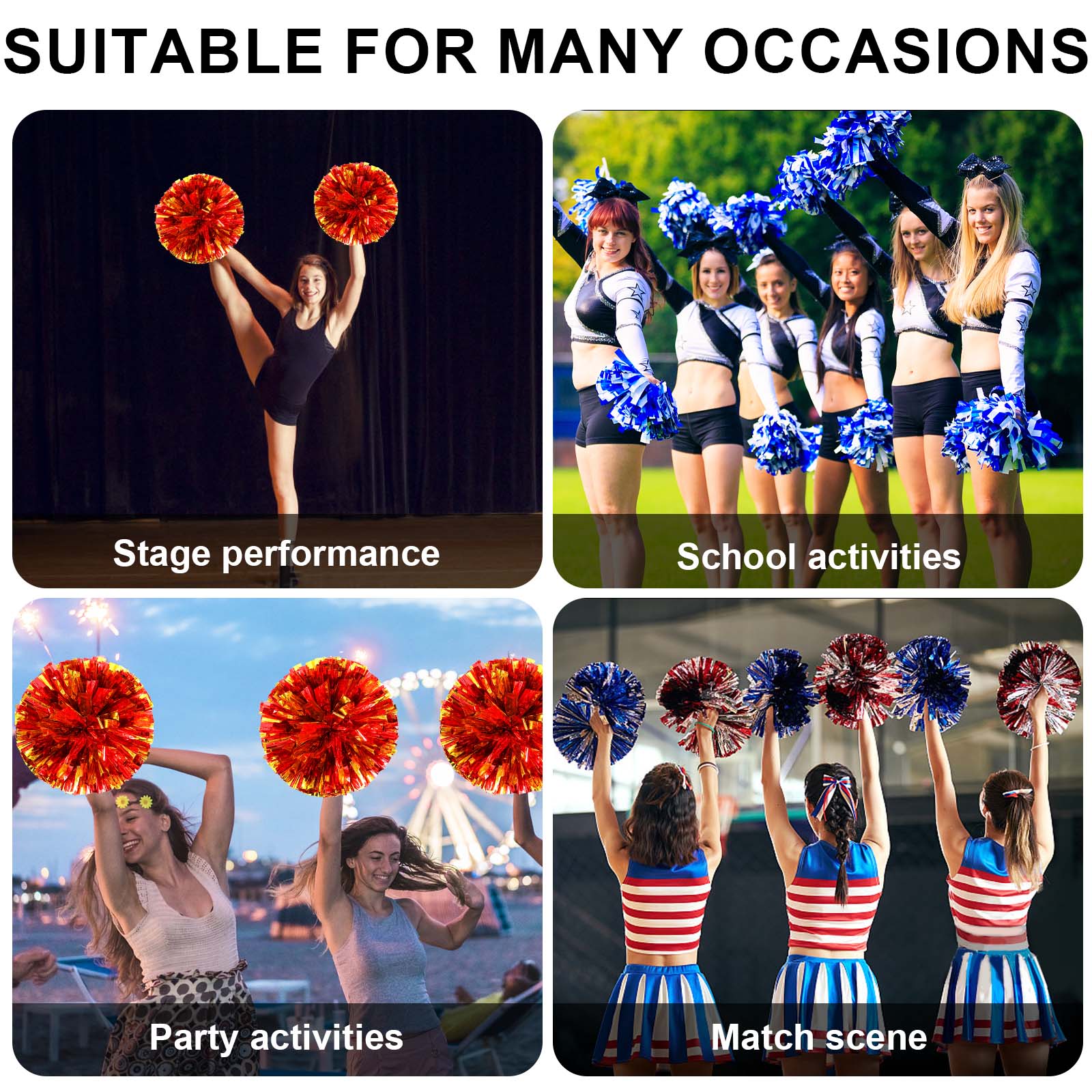 2pcs Cheering Poms Handheld Props Dancing Supplies