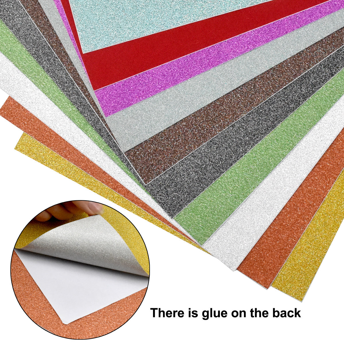 10pcs Glitter Cardstock Paper - Colorful Sparkly Cardstock