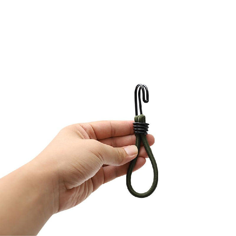 4pcs Camping Tent Elastic Rope With Hook Fixed Binding Belt