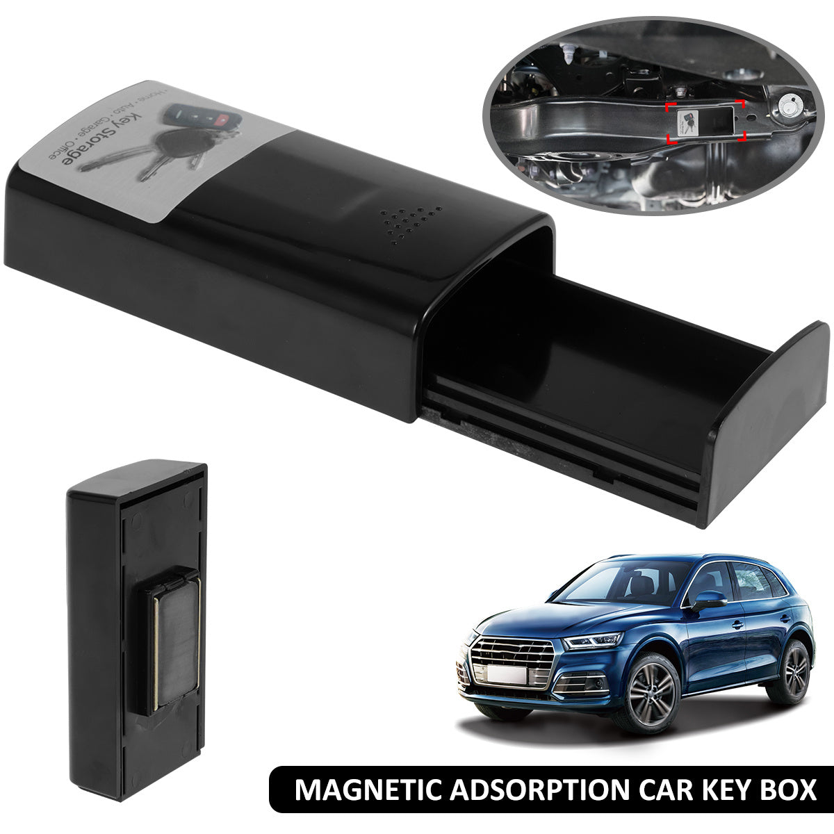 Magnetic Key Box Durable Plastic Hide Key Holder Safe Emergency Key Box