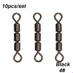 10pcs Stainless Steel Triple Fishing Swivels Lightweight Line Hook Connector