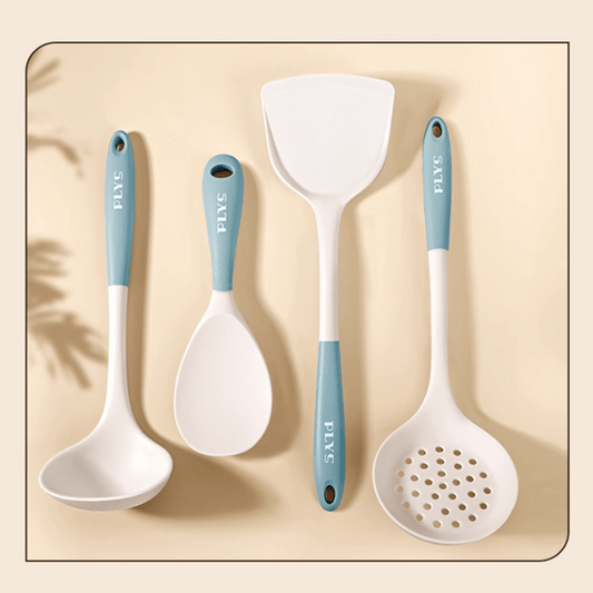 High Temp Resistant Silicone Utensil Set Rice Spoon Soup Spoon Colander Spatula