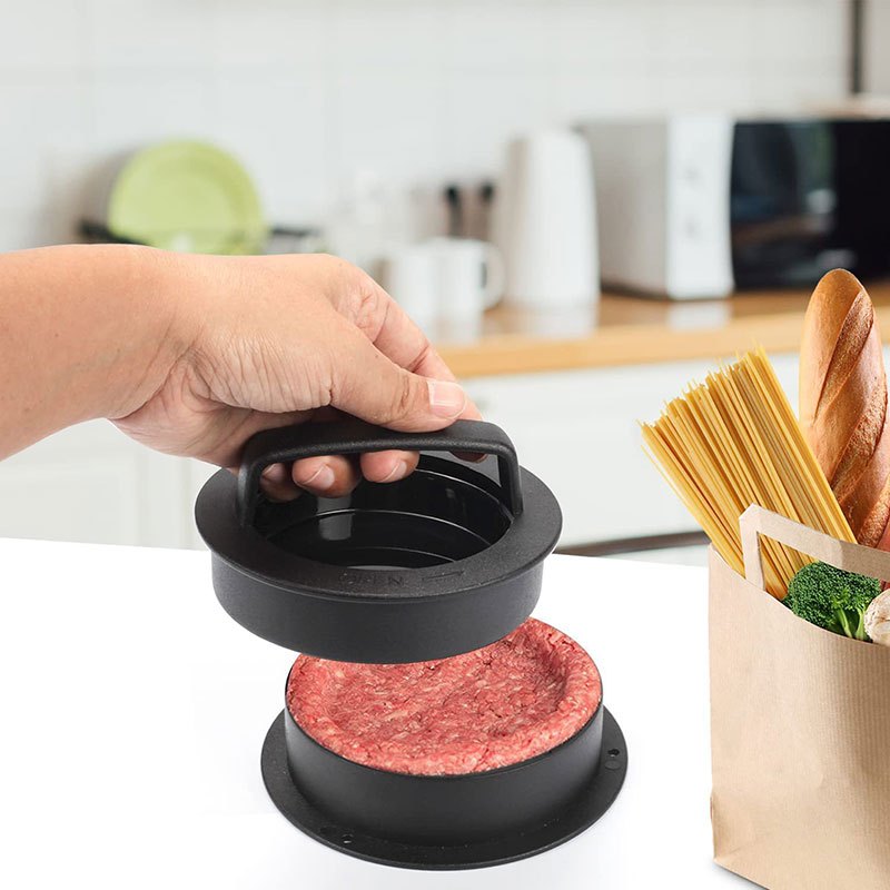 Burger Meat Press Combo w/ Patty Paper, Manual Burger Mold Non-stick