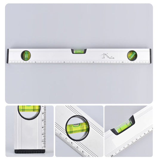 High Precision Magnetic Spirit Level Balance Horizontal Silver Ruler Bubbles