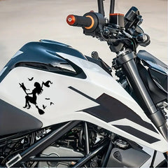 Broom-riding Witch Car Sticker Bumper Window Laptop Halloween Decal