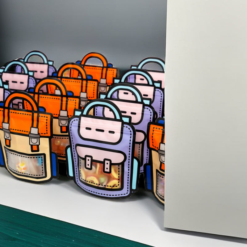10pcs School Bags Cookie Candy Plastic Zipper Bags for Party Decors