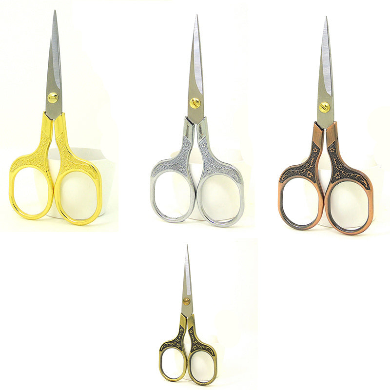 Chinese Style Plum Blossom Scissors with Square Handle