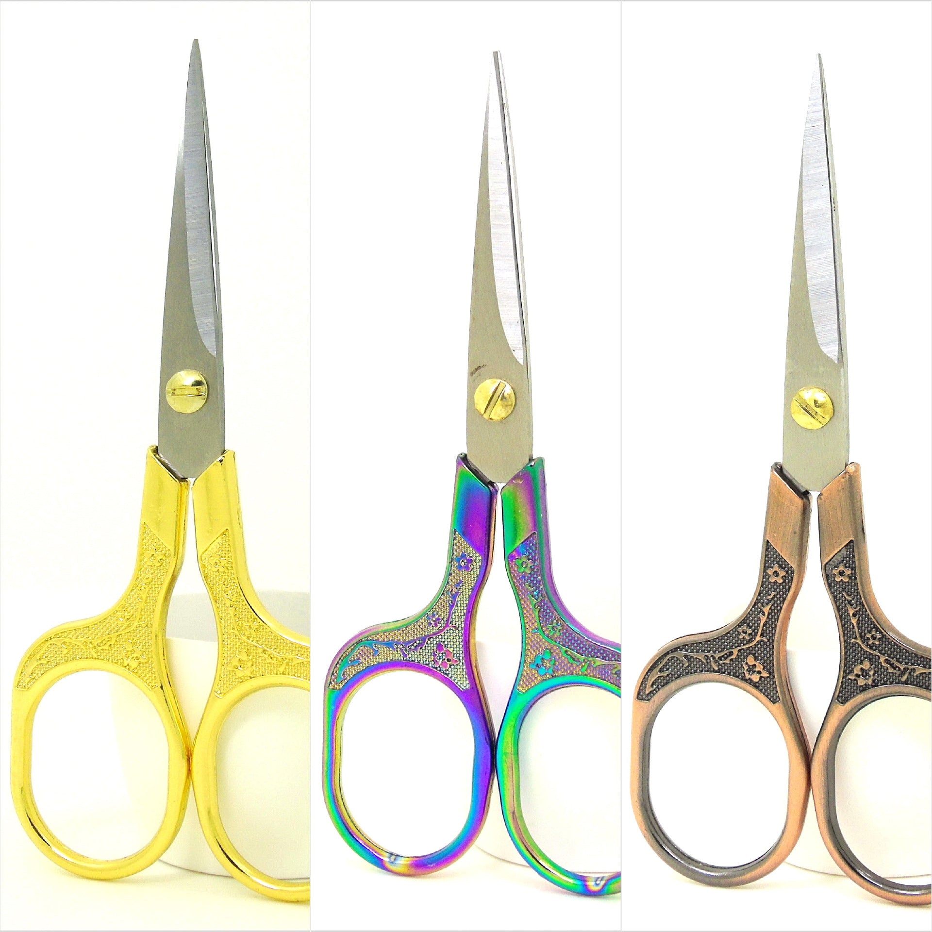 Chinese Style Plum Blossom Scissors with Square Handle