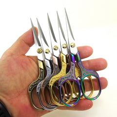 Chinese Style Plum Blossom Scissors with Square Handle