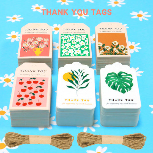 50pcs Gift Tags With String Thank You Wedding Party Favors