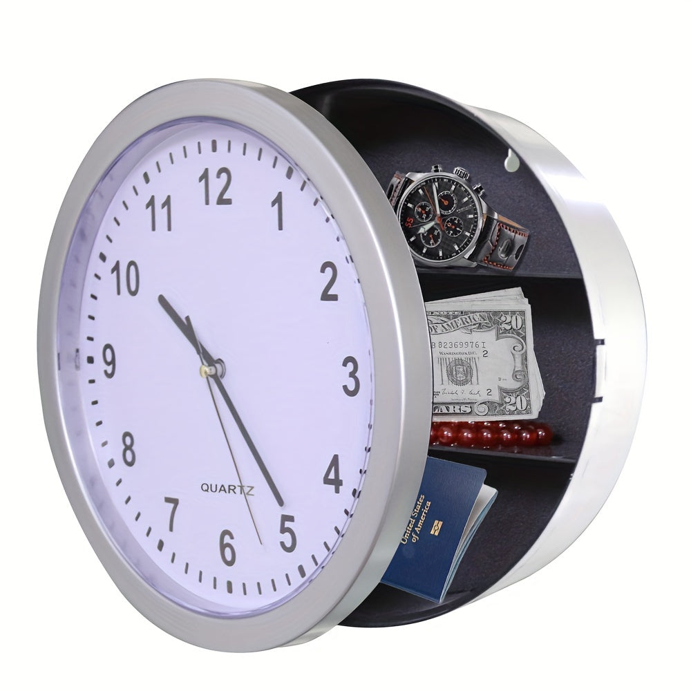 Hidden Safe Wall Clock with Storage Space
