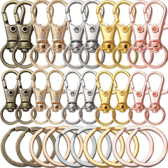 20Pcs Swivel Clasps Set Lanyard Snap Hooks Key Chain Rings Lobster Clasps