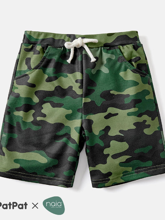 Boys Camouflage & Letter Print Shorts for Summer Outdoor