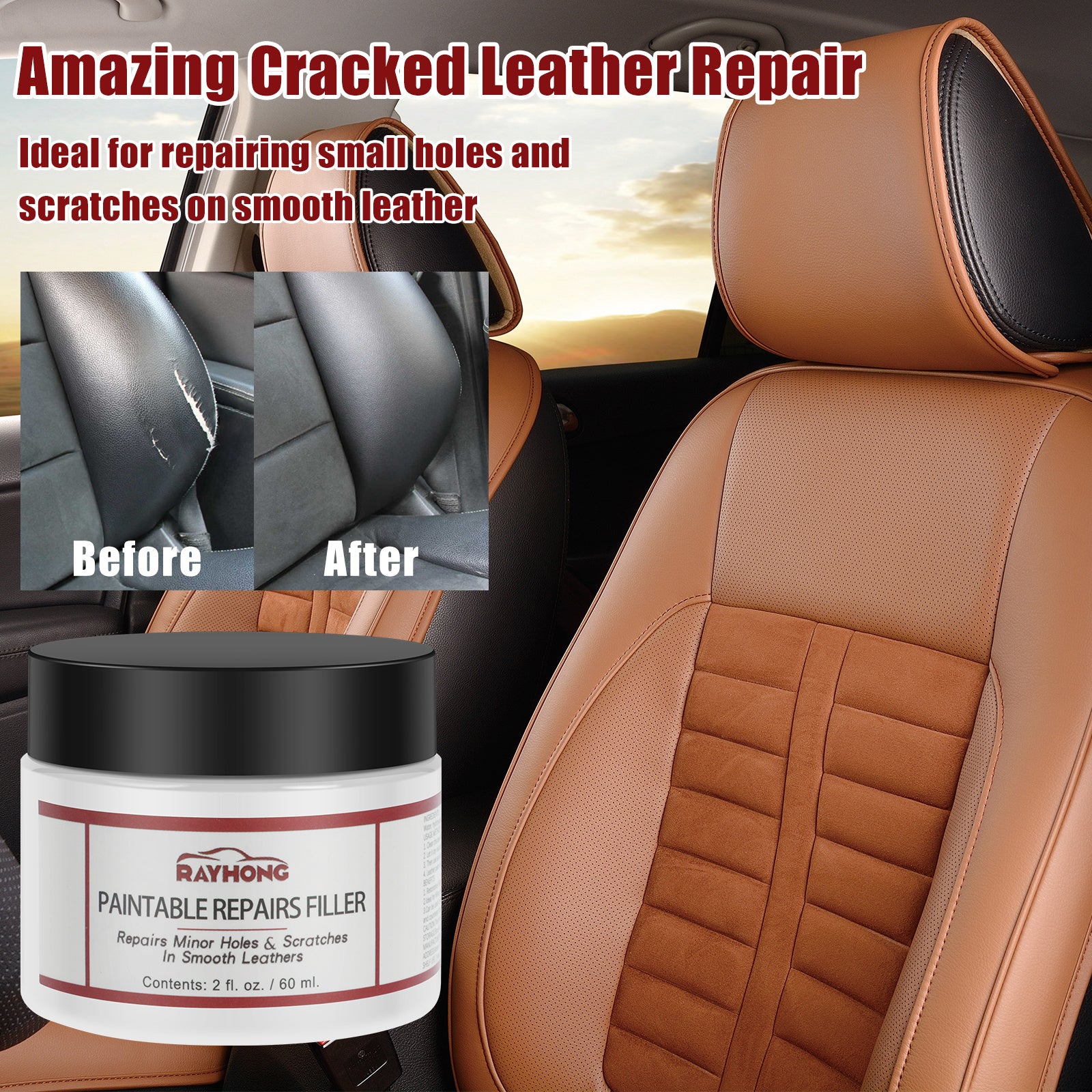 Leather Filler Repairing Holes Scratches Multipurpose Refinish