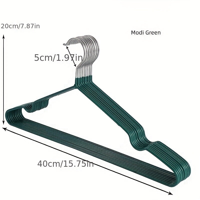3pcs Adult Hanger Dipped Plastic Metal Anti Slip Clothes Hanging Rack