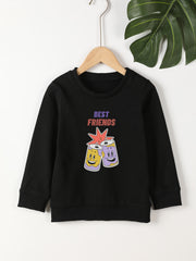 7Y Comic Drinks Graphic Girls Sweatshirt Toddler Kids Tops Pullover