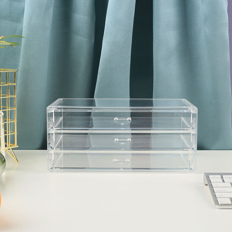Drawer Type Storage Box Transparent Desktop Pen Box Large Capacity Stationary