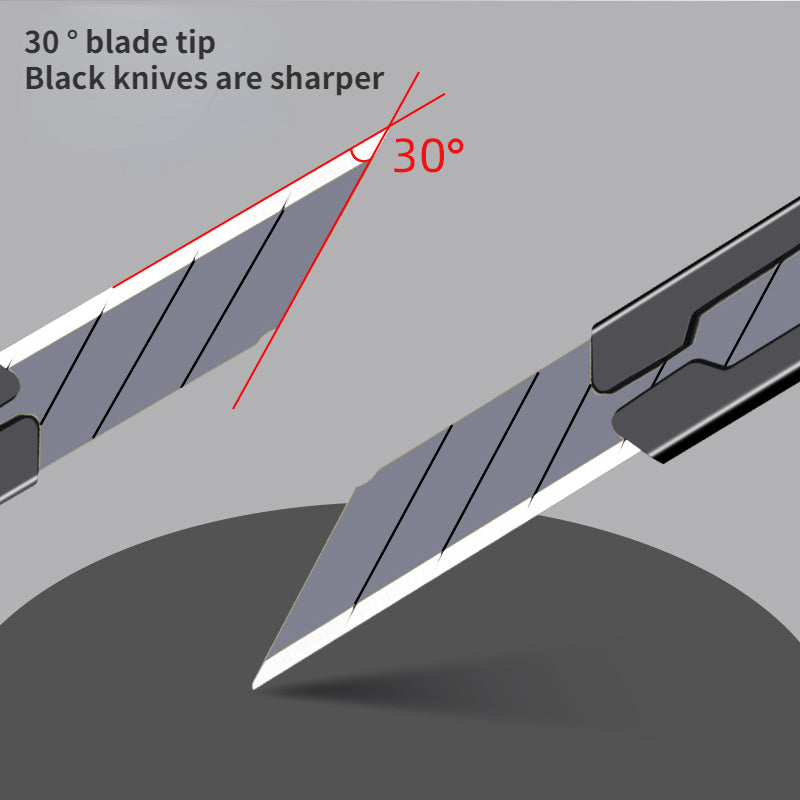 Telescopic Box Cutter 9mm 30 Degree Blade Self-locking Carbon Steel Cutting Tool