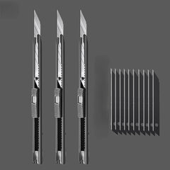 Telescopic Box Cutter 9mm 30 Degree Blade Self-locking Carbon Steel Cutting Tool