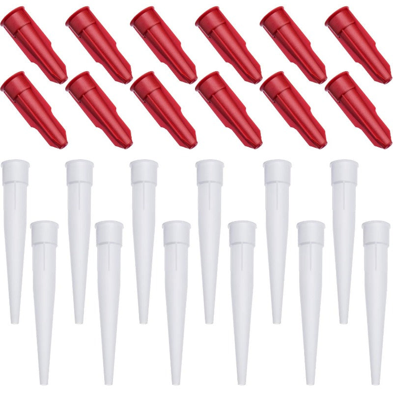 12pcs Silicone Caulking Gun Nozzles Tube Nozzle Cap Re sealable Mastic Cartridge