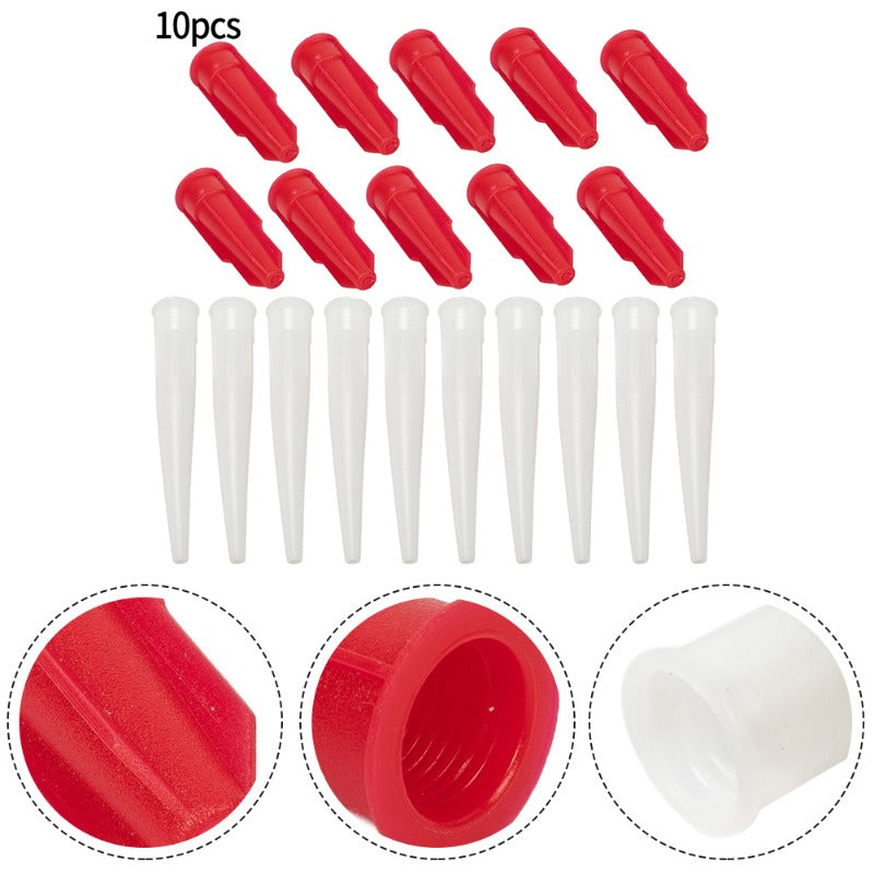 12pcs Silicone Caulking Gun Nozzles Tube Nozzle Cap Re sealable Mastic Cartridge