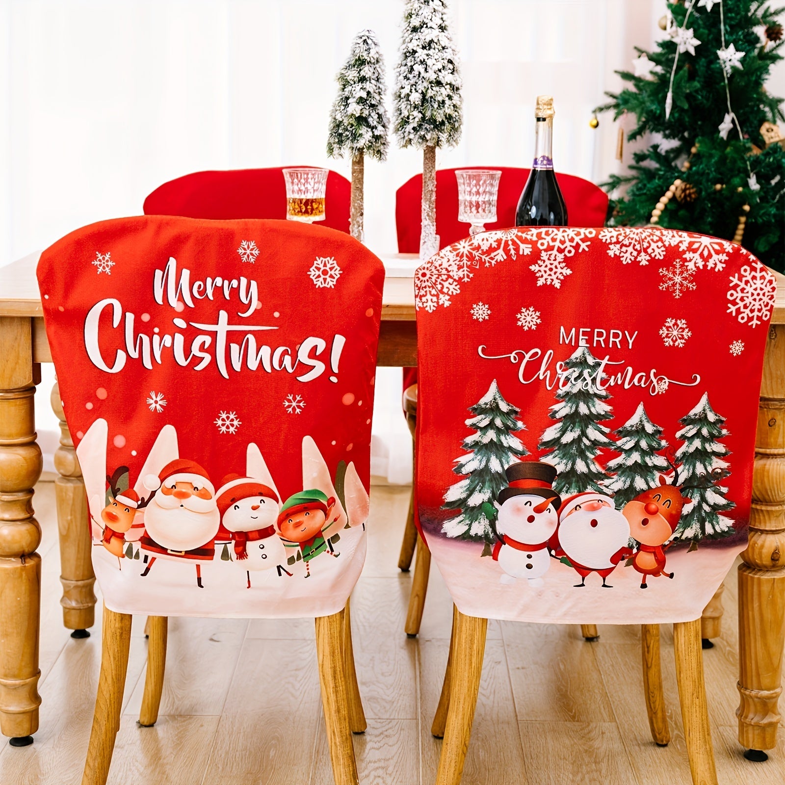 Santa Snowman Chair Sofa Cover Christmas Holiday Party Decoration