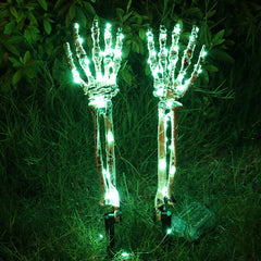 3pcs Halloween Skull Set Floor Insert Luminous Ghost Hands Decoration