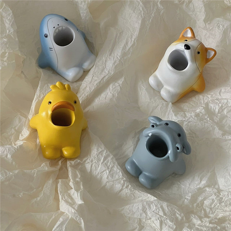 Cartoon Animal Toothbrush Holder - Kids Bathroom Storage Rack