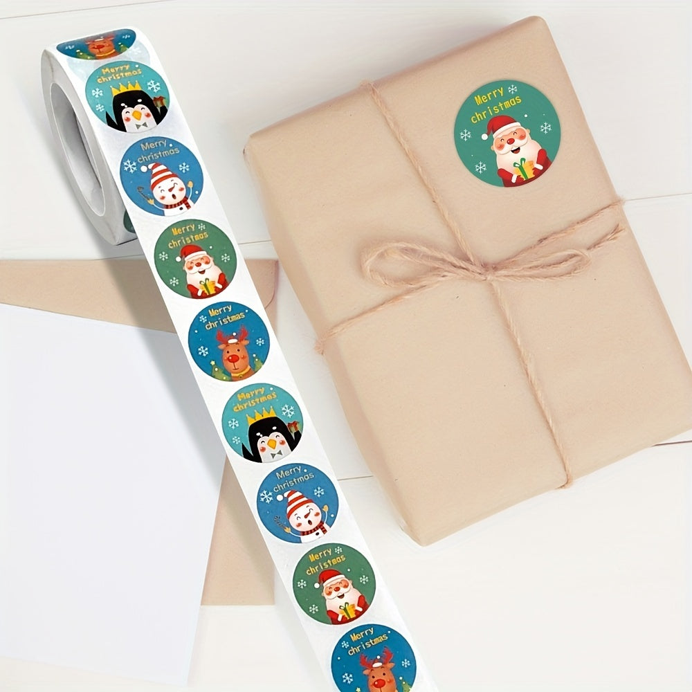 500pcs Christmas Cartoon Stickers for Gift Decoration & Holiday Party