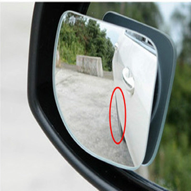 2pcs Adjustable HD Glass Convex Blind Spot Mirror Rain Shade