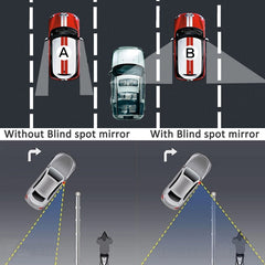 2pcs Adjustable HD Glass Convex Blind Spot Mirror Rain Shade