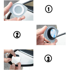 2pcs Adjustable HD Glass Convex Blind Spot Mirror Rain Shade