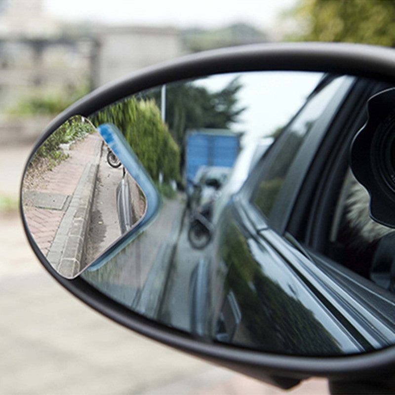 2pcs Adjustable HD Glass Convex Blind Spot Mirror Rain Shade