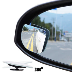 2pcs Adjustable HD Glass Convex Blind Spot Mirror Rain Shade
