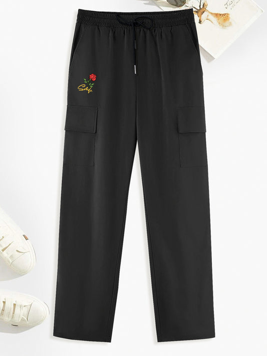 Men's Printed Cargo Pants Street Style Pocket Stretch Casual Pants