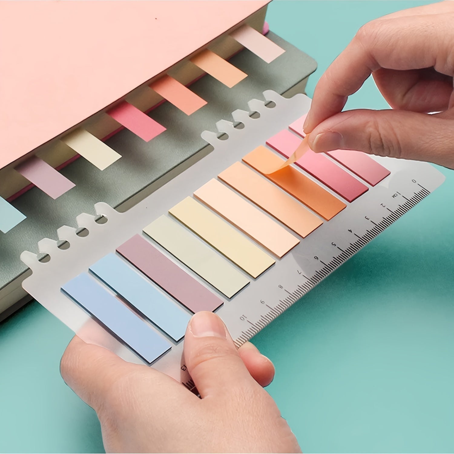 1200 Sheets Sticky Notes Set With Ruler - 60 Colors