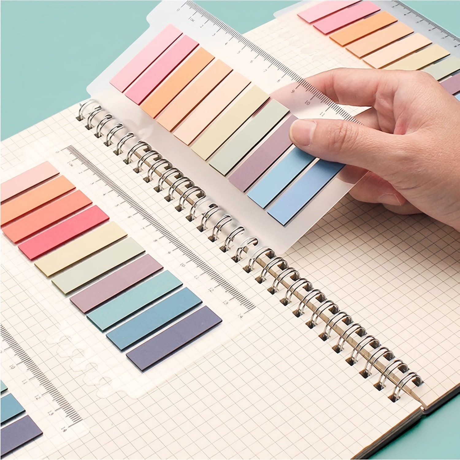 1200 Sheets Sticky Notes Set With Ruler - 60 Colors