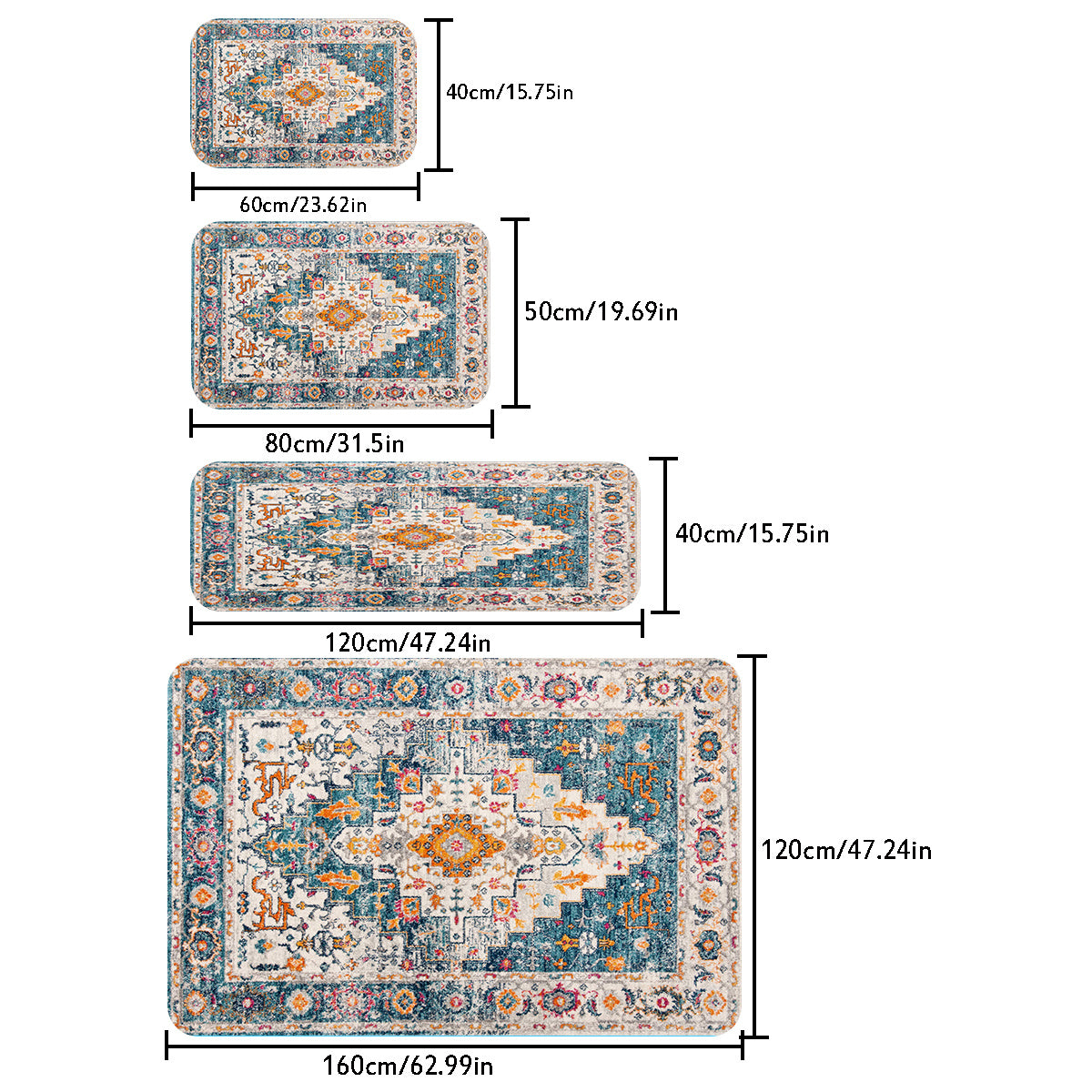 Persia Printed Non Slip Kitchen Floor Mat Modern Minimalist Living Room Carpet