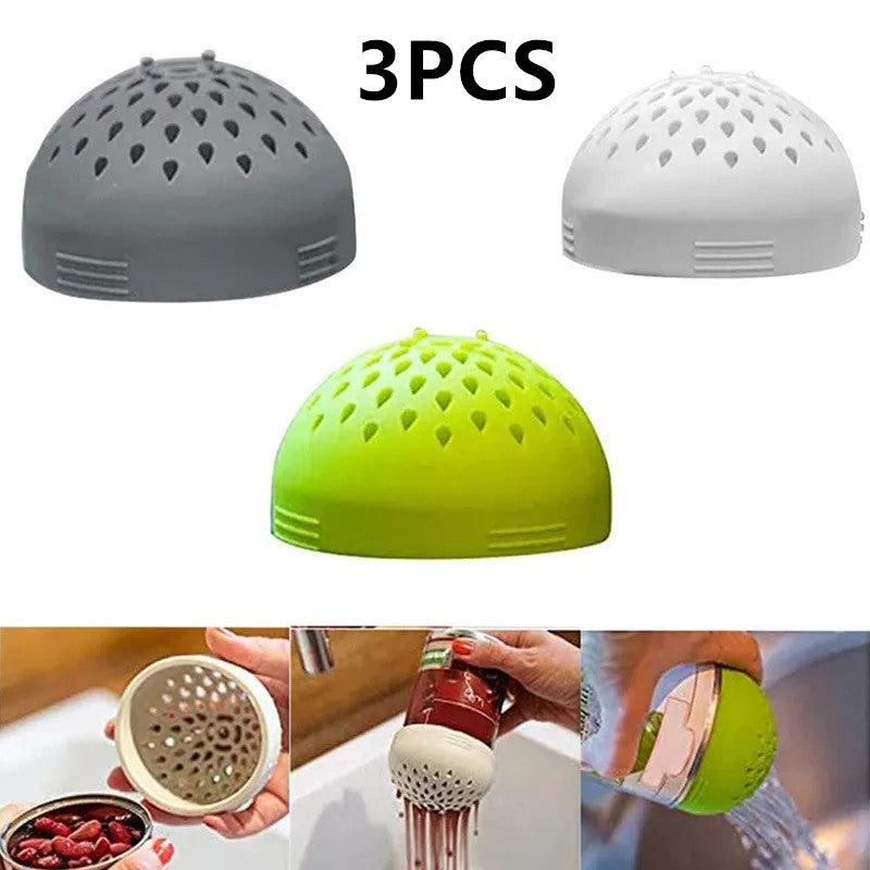 3pcs Silicone Can Filter Mini Colander Kitchen Strainer Portable Ca